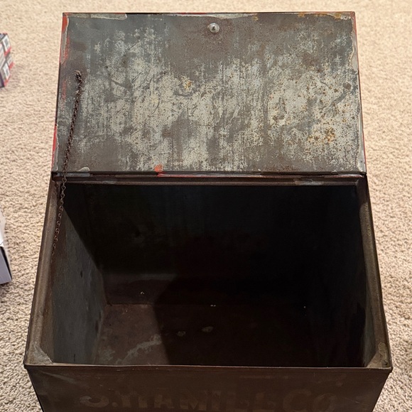 ANTIQUE GENERAL STORE METAL COUNTER TEA BIN "S. HAMILL CO." KEOKUK, IOWA - Picture 6 of 7